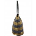 9205- GREY & GOLD STRIPES CANVAS TOTE BAG